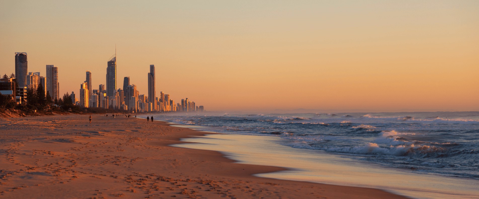 Gold coast at sunset