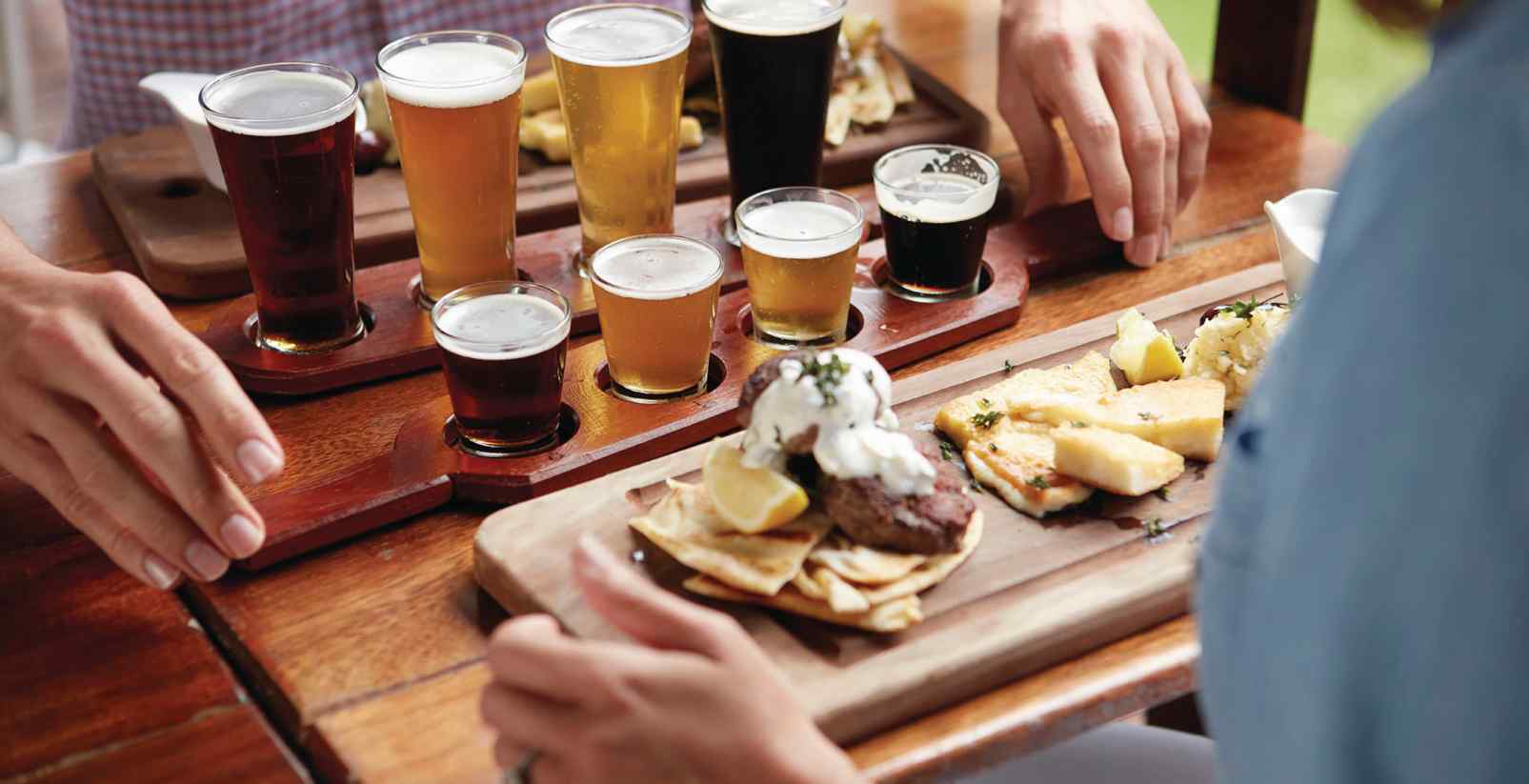 Couple sampling tastings