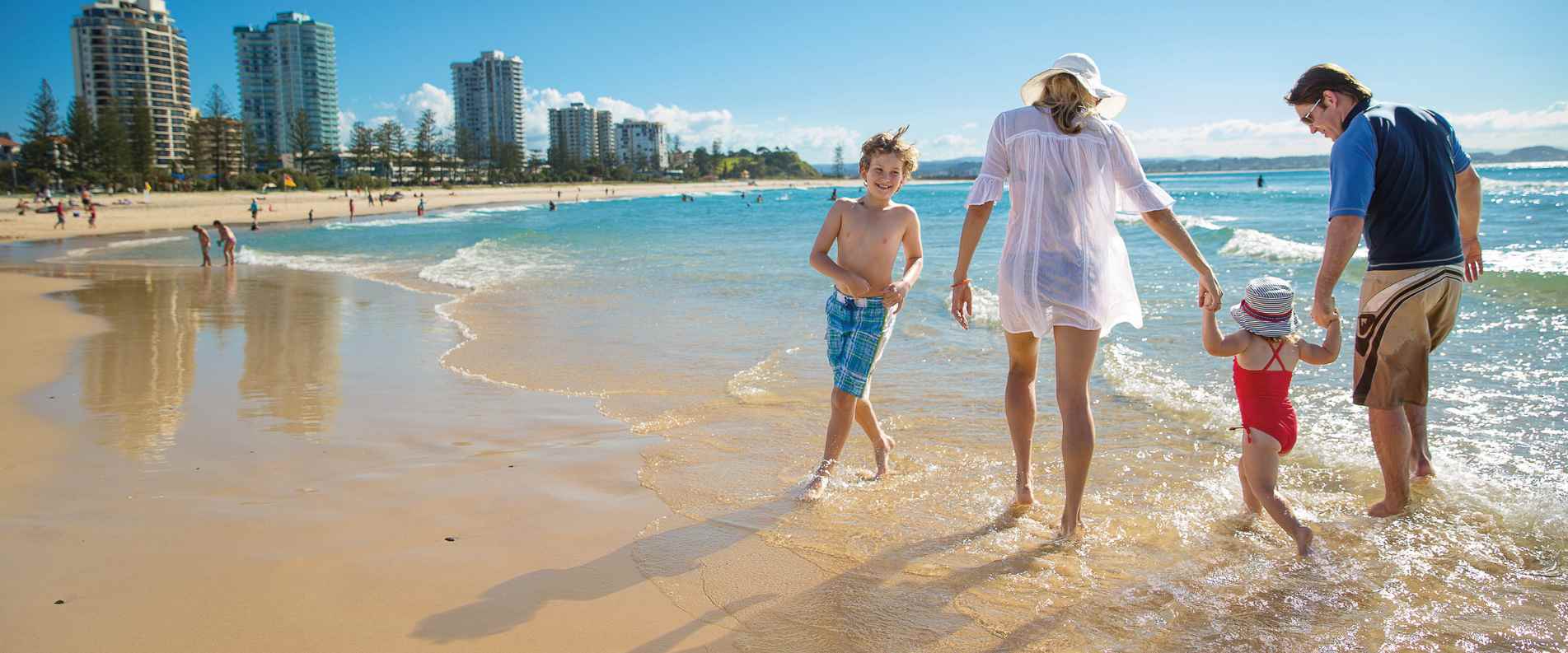 Family on beach