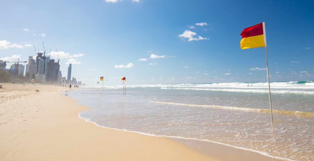 lifesaving flags at beach